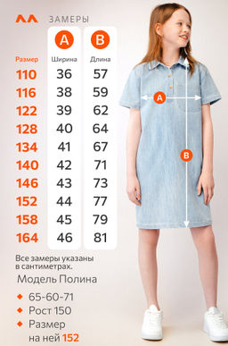 Джинсовое платье с коротким рукавом для девочки Happyfox - Happy fox фото 14