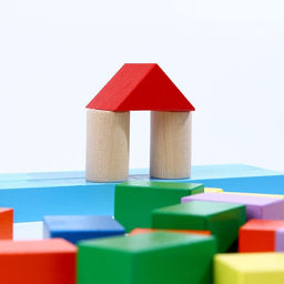 Конструктор деревянный «Строительный набор. Радужный»