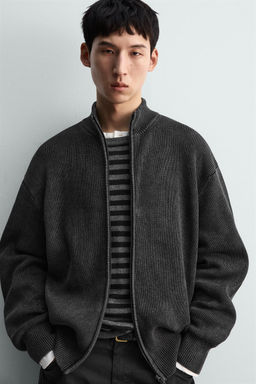 WASHED TEXTURED KNIT CARDIGAN - Zara фото 5