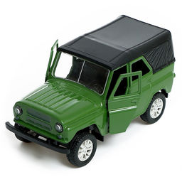 Машина металлическая «УАЗ Hunter», инерция, 1:32, свет и звук, цвет зелёный