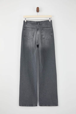 Gri Trok Detayl? Normal Bel %100 Pamuk Wide Leg Jeans TWOSS26JE00051 - Trendyolmilla фото 2