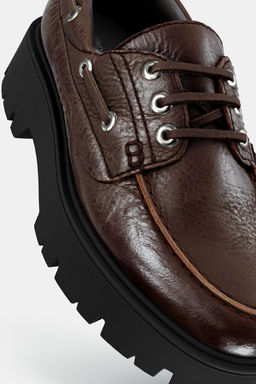 LEATHER PLATFORM LOAFERS - Zara фото 8