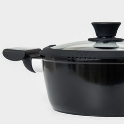 Крышка Magistro, d=20 см, со сливом, с силиконовым ободком и ручкой, жаропрочное стекло