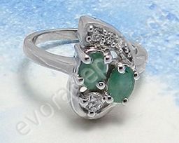 Серьги из серебра сапфир корунд, Пион