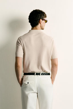 POLO PUNTO REGULAR FIT CREMALLERA / Crudo / Beige - Zara фото 3