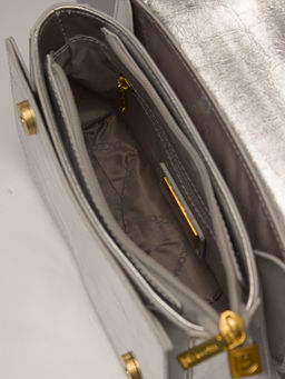 LACCOMA сумка Y1947-1-серебристый натуральная кожа полиэстер  фото 4