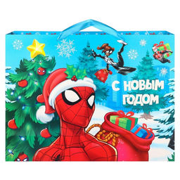 Пакет подарочный новогодний «С Новым годом!», 61×46×20 см, упаковка, Человек-паук