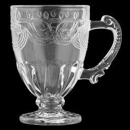 Кружка стеклянная "Один" 190мл, д7см, h10,2см, на ножке, набор 6шт, в коробке (Китай)