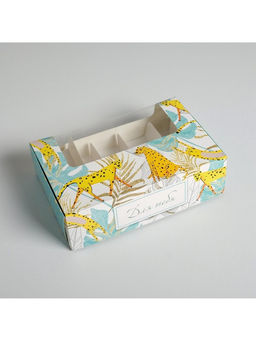 Цена за 5 шт. Коробка для эклеров, кондитерская упаковка, 5 вкладышей, «Для тебя», 25.2×15×7 см