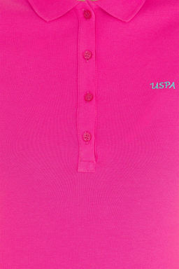U. S. Polo Assn Женская базовая футболка цвета фуксии с воротником-поло - U.s. polo assn фото 12