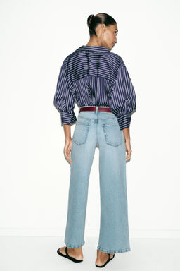 Z.10 HIGH-WAIST BELTED CULOTTES JEANS - Zara фото 30