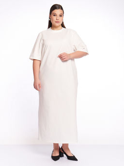 Платье из плотного трикотажа PP51506WHT04