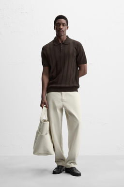 RIBBED KNIT POLO SHIRT - Zara фото 18