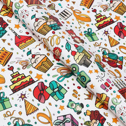 Цена за 10 шт. Бумага упаковочная глянцевая «Угощения», 70×100 см
