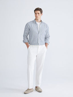 Regular Fit Uzun Kollu ?izgili Erkek G?mlek