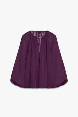SEMI-SHEER BLOUSE WITH TRIM - Zara фото 6