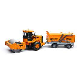 Машина "Асфальтоукладчик" с прицепом (свет,звук) в коробке