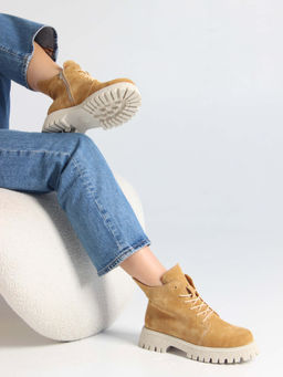 Ботинки 228.V.1541be. светло-желтый замша/Шерсть