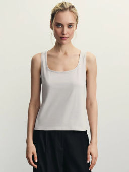 Базовый топ из эластичного хлопка / Zarina  фото 3