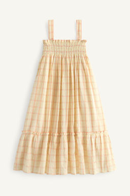 VESTIDO LARGO CUADROS Y FLORES BORDADAS LIMITED EDITION / Amarillo claro - Zara фото 6