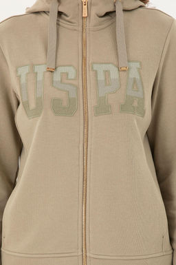 Женская базовая толстовка с капюшоном светло-хаки - U.s. polo assn фото 6