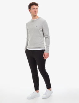 Siyah Klasik Jogger Beli Kordonlu Pantolon