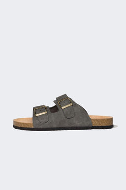 Erkek Yuksek Taban Cift Bantl? Suni Deri Terlik - Defacto фото 6