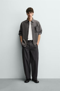 CAMISA FLUIDA RELAXED FIT / Gris oscuro
