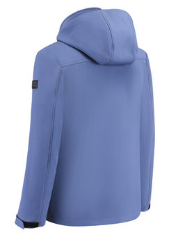 Ветровка мужская софтшелл виндстоппер с капюшоном спортивная синего цвета 9617_1S