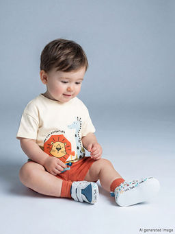 Bisiklet Yaka Hayvan Bask?l? Erkek Bebek Tak?m