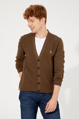 U. S. Polo Assn / Мужской базовый трикотажный кардиган кокосового цвета - U.s. polo assn фото 15