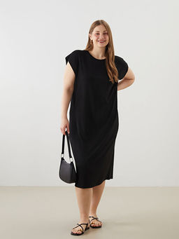 Bisiklet Yaka Penye Elbise