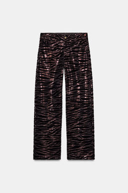 SEQUINNED VELVET TROUSERS - Zara фото 5