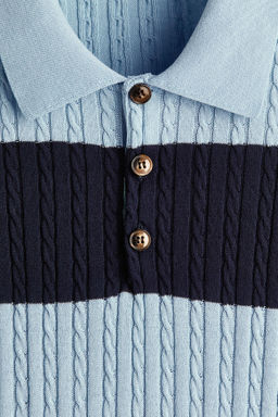 Polo en punto trenzado Regular Fit - H&m фото 3