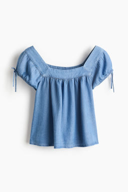 Blusa denim con manga puffy