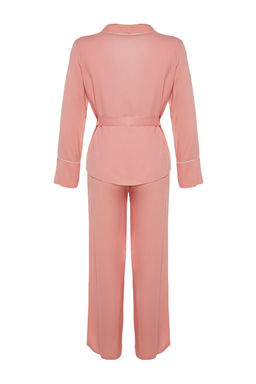 Trendyolmilla Bej Kusakl? Biye Detayl? Kruvaze Viskon Hamile Dokuma Pijama Tak?m? THMAW22PT1109  фото 44