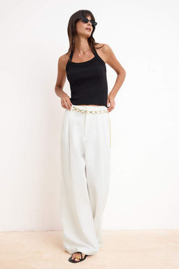 Siyah Fitted/Vucuda Oturan Boyundan Baglamal? Kolsuz Fitilli Esnek Orme Atlet TWOSS26AL00046 - Trendyolmilla фото 2