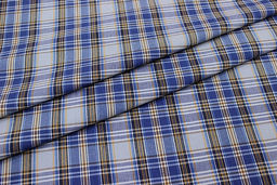 Пестрядь Сине-оранжевая клетка, ш.1.5м, хлопок-100%, 150гр/м.кв - Купава фото 4