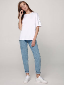 CONTE Oversize-футболка с хольнитенами LD 1191 white