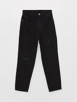 Y?rt?k Detayl? K?z ?ocuk Mom Jean Pantolon
