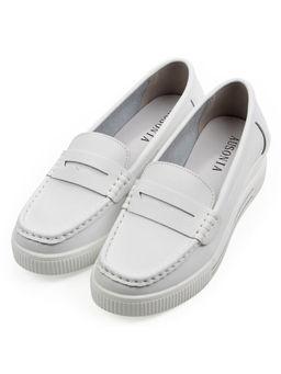 03-YD122-3 WHITE Лоферы женские (натуральная кожа)