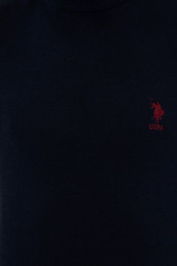 Свитер мужской U. S. Polo Assn Basic с высоким воротником темно-синий из хлопка - U.s. polo assn фото 18