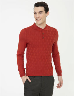 Kiremit Slim Fit D__meli Polo Yaka Triko Kazak - Pierre cardin фото 3