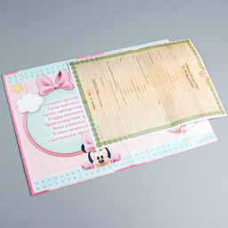 Свидетельство о рождении «Минни малышка», Минни Маус, размер файла 21×30 см Disney, новый формат свидетельства