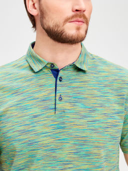 Джемпер мужской с воротником поло короткий рукав GREG G144-KM1246-OR1013 (зеленый)_V фото 4