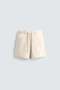 BERMUDA RELAXED FIT ALGOD?N - LINO / Marr?n / Crudo - Zara фото 6