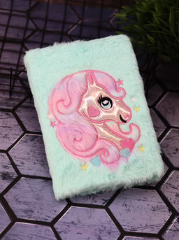 Блокнот плюшевый "Beautiful unicorn", green mix, 15х21 см, плотность 80 гр.