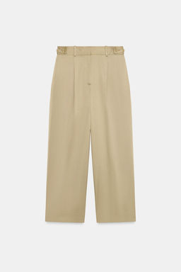 PANTAL?N TIRO BAJO TRABILLAS LATERALES / Tostado - Zara фото 4