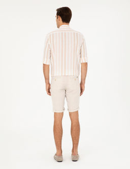 Bej Slim Fit Keten Kar___ml_ Dokuma _ort - Pierre cardin фото 4