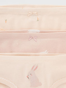 К 1978-3уп/бл.персиковый,пыльный персик,зайчики Ал набор трусы для дев